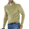 Polos masculinos masculinos com decote em v manga comprida zíper pulôver moletom com capuz camisa polo primavera e outono camisa casual masculina fina S-5XL 231211