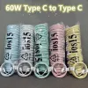 Quality Quick 60W PD Cables USB Type C Type-C laddningsdata Line Macaron Color 1M Kabel för iPhone 15 Pro Max Samsung Huawei Xiaomi Android-telefoner MQ500