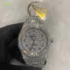 Montres mécaniques en acier inoxydable pour hommes et femmes, haut de gamme, luxe, diamant scintillant, personnalisé, VVS Moissanite, Hip Hop glacé