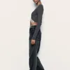 Maglioni da donna 2023 Pullover con strass corto Maglione lavorato a maglia sottile asimmetrico da donna Top a maniche lunghe Donna Autunno Maglione