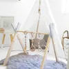 Nordischer Stil Baby Gym Spielen Kindergarten Sensorisches Ring-Pull-Spielzeug Holzrahmen Säuglingszimmer Kleinkind Kleiderständer Geschenk Kinderzimmer Dekor C1003267D