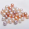 100 stycken Hela hälften borrat sötvatten pärla lös ris teardrop 6 8mm naturliga pärlor diy smycken tillverkning238b