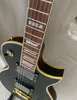 LTD Eclipse II VB CUSTOM Mattschwarze E-Gitarre China EMG-Tonabnehmer, 9-V-Batteriekasten, gelbe Bindung, Palisandergriffbrett