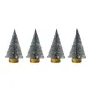 Decorações de Natal 4pcs 10cm Pequena árvore decorativa Fake Pine Diy Mini Artificial Santa Snow Home Navidad