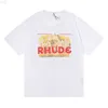 メンズTシャツブランドRHUDEシャツファッションTシャツセシグナーTシャツメン半袖高品質のカジュアルメンズTEE