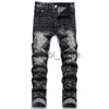 Pantaloni da uomo Vintage Jeans denim lavati neri Fidanzato maschile Punk Stampati Jeans dritti slim Uomo Streetwear Cacual Designer Pantaloni da cowboy J231208