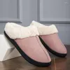 Slippers Couple's Cotton High Quality Men's Home Shoes Velvet Thickening Indoor Women's Warm Comfortable Slides Plus Size