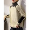 Pulls pour femmes Vêtements d'hiver Femmes Mode coréenne à col roulé Pull lâche à manches longues Top Knit épais Pull de Noël N142