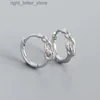 Stud WANTME 925 Sterling Silver Minimalist Hand Knotted Piercing Ear Buckle for Women Retro Punk Unisex Circle Hoop Earrings Jewelry YQ231211