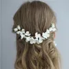 Yüksek kaliteli kil çiçek gelin saç tarağı el yapımı rhinestone saç asma düğün başlık parti balo palyolu takı gelinler y200409284o