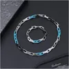 Bangle Necklace Armband Designer smycken Luxury Black Sier Blue Classic Monogram Chain for Men and Women Chinese Top Quality Gift G Otzis