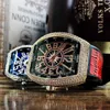 Richar* fm Frank Watch Men's Wine Barrel Muller Star Full Diamond Lovers Bir Çift Saat Kadın Miller