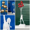 Decorative Objects Figurines Art Balloon Girl Statues Banksy Flying Sculpture Resin Craft Home Decoration Christmas Gift living room decoration 231208