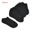 Women Socks 10 Pairs Women's Short Unisex Solid Black/White/Gray Low Cut Ankle Sock Comfortable Girl Simple Cotton Female