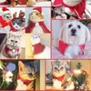 Cat Costumes Christmas Dog ClothesCoral Velvet Hooded Cape With Elastic Band Pet Costume Year Pets Dogs Clothing Cute Red Dresses For S/M