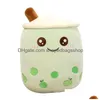 Party Favor Kawaii Small Size Cartoon Bubble Tea Cup Peluche Toys Funny Boba Pillow Stuffed Soft Stberry Panda Milk Cushion Baby Gift Dhezi