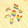 Émail Rainbow Series Lettre Pins Coeur Coloré Pont Amour Broches Pour Collier Vêtements Anti Lumière Bouton Badge Unisexe Alliage Bro272j