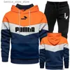 Herrspår 2023 Nya modemän Tracke Wear Stripe Hoodies+Sweatpants 2 Piece Set High Quality Autumn Winter Daily Casual Jogging Suit Q231211