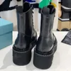 Nuevas botas para mujer botas de diseñador botas martin botas de plataforma bota triangular Botas con cordones Botas de piel de vaca Botines de cuero forro de piel de oveja Otoño Invierno Tamaño de bota 35 42