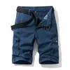 Men's Shorts 2023 Summer Men Cargo Cotton Relaxed Fit Breeches Bermuda Casual Short Pants Mens Clothing Outdoor Camp Sweatpants Male