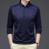 Polos pour hommes Hommes Polo Shirt Business Automne Tshirt À Manches Longues Casual Mâle Polo Fit Slim Coréen Vêtements Bouton Chemises 231211