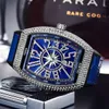 Richar* fm Frank Watch Men's Wine Barrel Muller Star Full Diamond Lovers Bir Çift Saat Kadın Miller