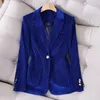 Women's Suits Velvet Sequin Blazers For Women 2024 Elegant Chic Long Sleeve Coat Office Ladies Single Button Prom Party Jacket Tops Clothing