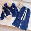 Kläderuppsättningar 2023 Junior Girls Spring and Autumn Suit Kid S dragkedja Hooded Jacket Sportbyxor Koreansk version Tvåbit Set 4 12y 231211