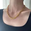 Ожерелье-цепочка из витой веревки Ромео толщиной 8 мм, ожерелье из 18-каратного золота с вакуумным покрытием из нержавеющей стали, сложенные гномьи ожерелья для женщин