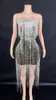 Skirts Sparkly Rhinestones Chains Tube Short Dress For Women Sexy Celebrate Birthday Wedding Evening Prom Festival Outfit