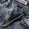 Pantalones para hombres Diseñador de moda Hombres Jeans Retro Amarillo Azul Slim Fit Hole Ripped Jeans Hombres Bordado Parcheado Vintage Casual Denim Pantalones Hombre J231208