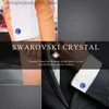 Cuff Links HAWSON Fashion Crystal Cufflinks for men High Quality Luxury Cufflinks Men's Wedding Jewelry Q231211