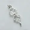 Pendentif fleur de Lotus, petits médaillons en argent Sterling 925, cadeau d'amour, Cage de perles de souhait, 5 pièces282o