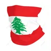 Halsdukar unisex libanon flagga halsduk halsduk hals ansikte mask varmare sömlös bandana huvudbonad cykel vandring