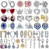 Boucles d'oreilles créoles en argent sterling 925, couronnes éblouissantes classiques, cœurs, soleil, papillon, lumière exquise, charme de luxe, bijoux cadeaux