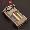 Zorro Retro Metal Old Rocker Transparent Tank Kerosene Lighter Creative New Model Grinding Wheel Men's Smoking Tool