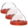 Opslagflessen 3 stuks Mini bewaarde bloemafdekking Glazen displaykoepel met basiskoepels Ambachten Cloche