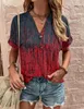 T-shirt da donna floreale casual streetwearT-shirt camicia stampa 3D abbigliamento per ragazze camicetta a maniche corte con scollo a V 2023 top estivi