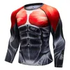 T-shirts pour hommes marque impression 3D gymnases à manches longues chemise de Compression hommes T-shirts à séchage rapide MMA Fitness hauts T-shirts Rashgard Rash Guard