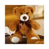 Gevulde pluche dieren 35 cm schattig Colorf vlinderdas beer pop speelgoed knuffel kinderen verjaardagscadeau lap teddy thuis woonkamer slaapkamer Q0727 D Otl9V