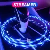 2A -Telefonkabel Fast Ladegerät LED Fließende Ladekabel Ladelinie Streamer Schnellladedraht für Samsung Huawei Xiaomi Telefone