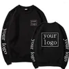 Herrtröjor anpassade crewneck tröjor kvinnors design din logotyp tryck hoodie dropp grossist yttre kläder plus storlek diy pullover