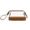 Cosmetic Bags Faux Leather Bag Waterproof Double-layer For Travel With Zipper Closure Clear Makeup Women's