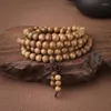 Strand Buddhist Beads Bracelet For Men Wooden Bead 108 Prayer 8mm Necklace