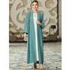 Roupas étnicas Mulheres Muçulmanas Aberto Abaya Diamante Cardigan Maxi Vestido Turquia Kimono Islâmico Eid Party Dubai Kaftan Árabe Marrocos Robe Jalabiya