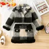 Kledingsets Pudcoco 2 STKS Peuter Kinderen Meisjes Winterkleding Lange mouw Enkele rij knopen Jas Rok Set Lenteoutfits 4 7 T 231211