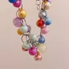 Colares de pingente de contas coloridas colar elegante coração clavícula corrente dopamina jóias exclusivas para mulheres meninas