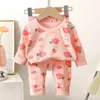 Pyjamas bébé ensemble vêtements de nuit enfants à manches longues garçon fille fleur coton haut et pantalon ensembles pyjamas pour enfants Lycra vêtements 231211