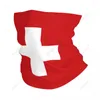 スカーフユニセックススイスの旗スイスネッカーチーフスカーフネックフェイスマスク暖かいシームレスバンダナヘッドウェアサイクリングハイキング