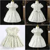 Robes de fille Enfants Filles À La Main Floral Smocké Été 2023 Enfant Fille Fleur Smock Robe Pour La Fête De Mariage Bébé Tenue Élégante Otfem